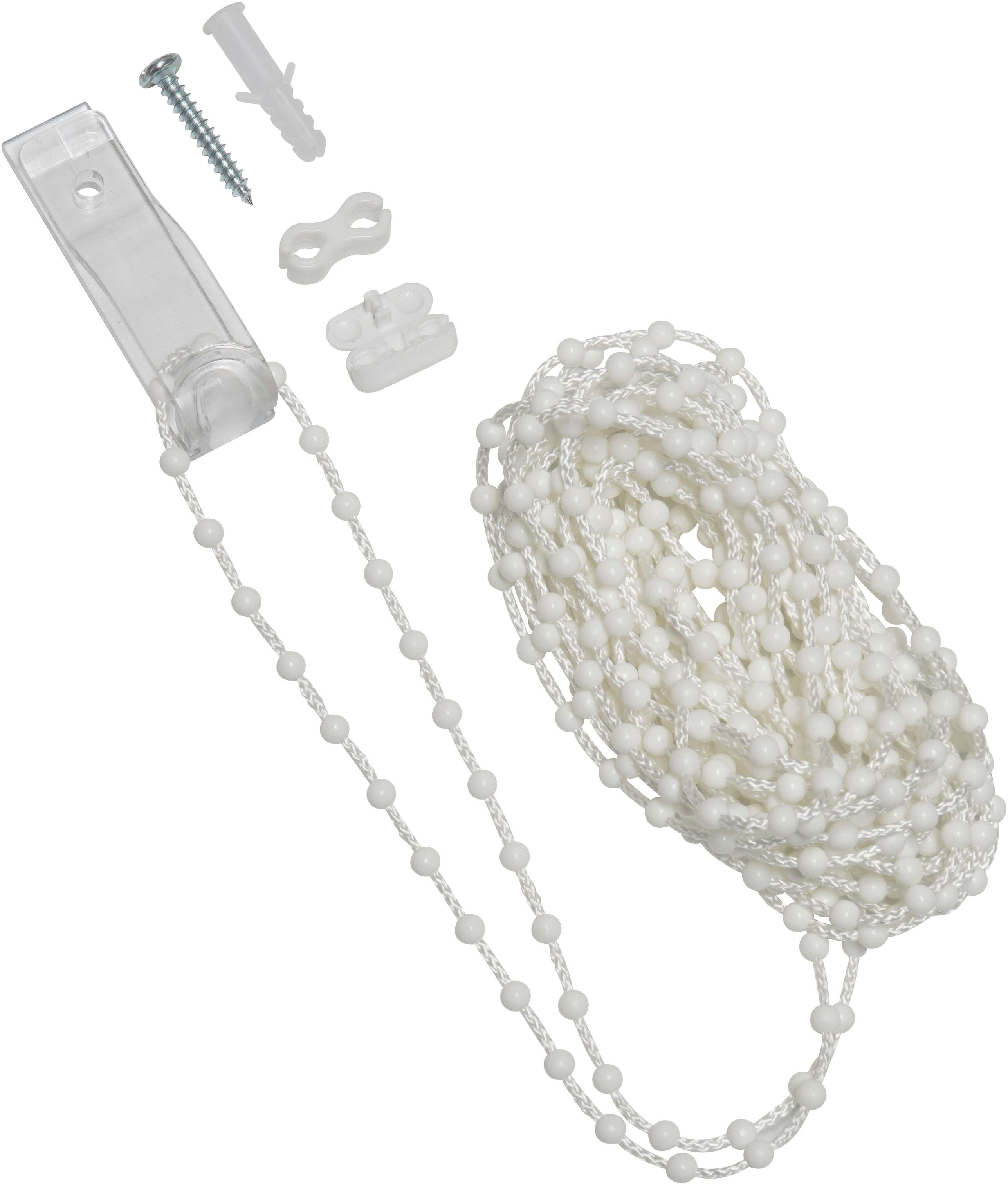 Seitenzugrollo GARDINIA "Rollo-Kette", weiss (weiß), B:0,5cm H:500cm, Kunststoff, Rollos, Seitenzugrollo, für Seitenzugrollo weiß 500cm, 0,5cm