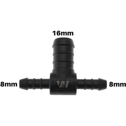 WamSter® T Schlauchverbinder Pipe Connector reduziert 8mm 8mm 16mm Durchmesser