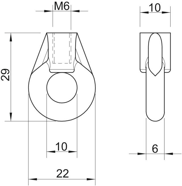 OBO Bettermann Anneau à œil 2084 K M6 galvanisé électrolytiquement (3463060)