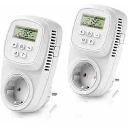 BEARWARE 2x Steckdosen Thermostat digital programmierbar Temperaturregelung 5° - 35°C
