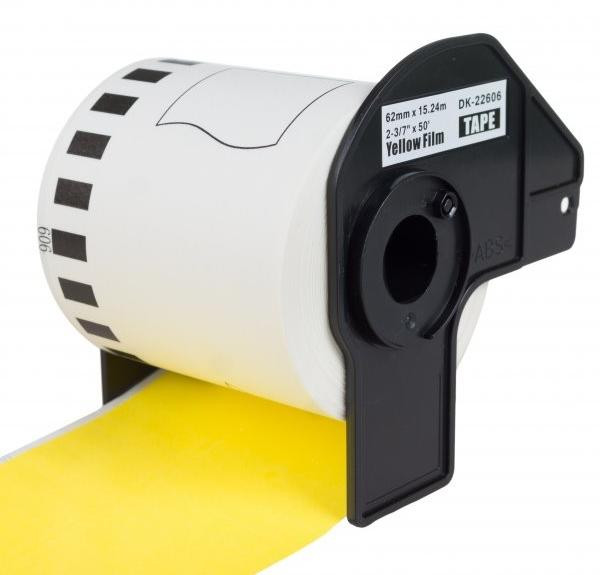 PRINTLINE etikettenrol compatibel met Brother DK-22606, geel, 62 mm x 15,24 m