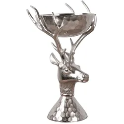 DELUKE Deko-Schale IDA Aluminium Silber 42x25x25cm Alu-Dekoration Wohnzimmer Schlafzimmer