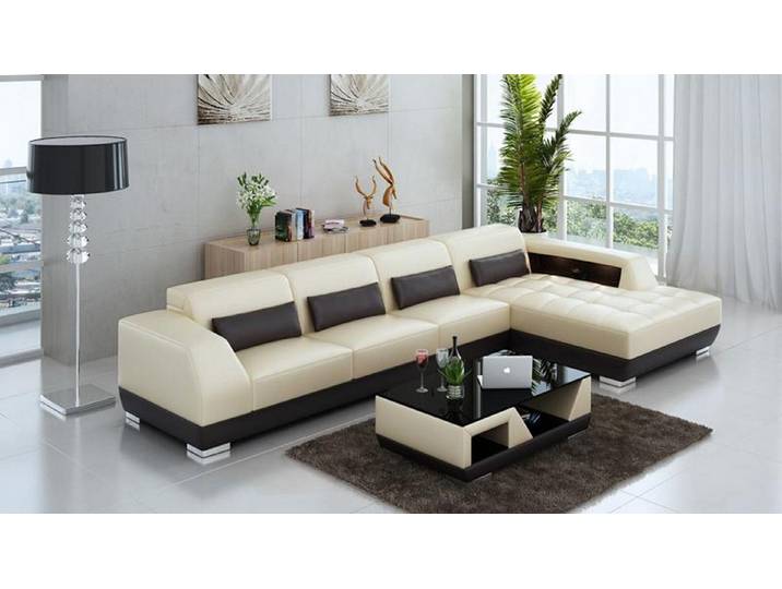 JVmoebel Ecksofa Ledersofa mit USB-Funktion und L-Form in modernem Design, Made in Europa