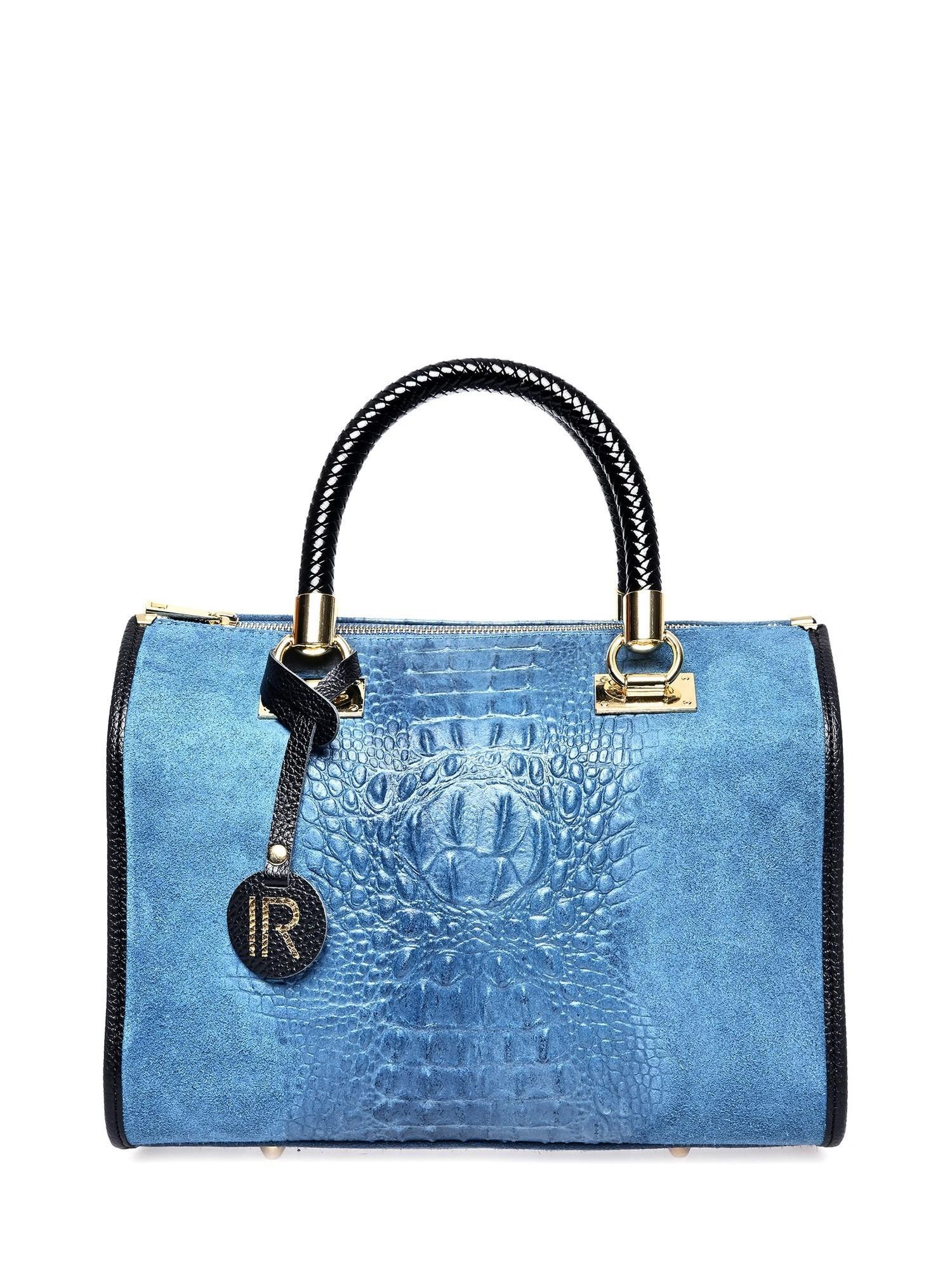 Isabella Rhea Blau Rindsledertasche