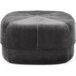 Circus Pouf L grau aus Velours