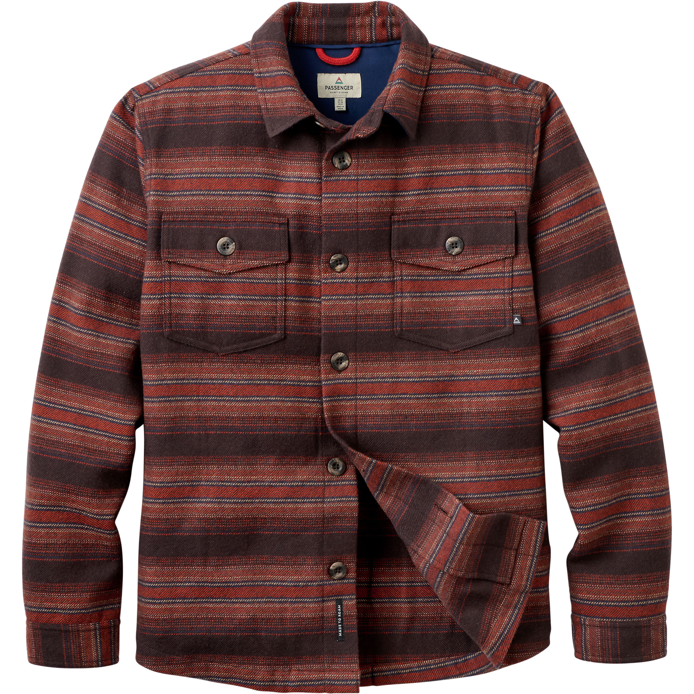 Passenger Barren Wool Blend Herren Hemden braun Größe L Lifestyle Widerstandsfähig