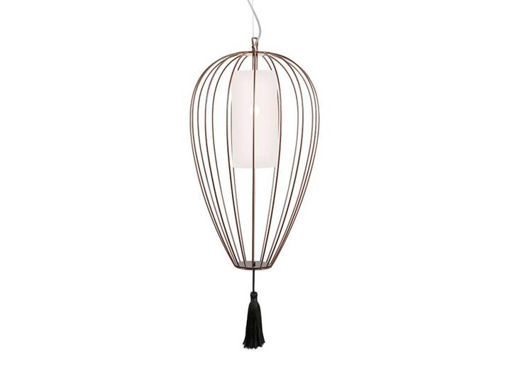 KARMAN lampe à suspension CELL Ø 36 x H 58 cm (Bronze poli - Fer et linge)