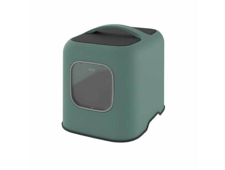 Rotho MyPet Biala Katzenklo mit Deckel und Schaufel Katzentoilette Grün