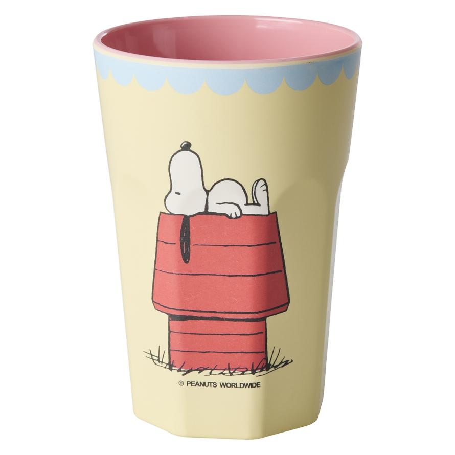 Rice - Melamine Cup with Cream Snoopy Print - Cream and Yellow - 400 ml (5708315276169)