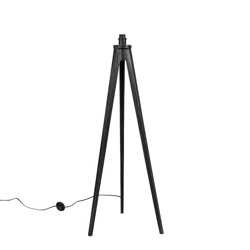 Qazqa Tripod Classic vloerlamp zwart - Landelijke stijl - Hoogte: 115 cm