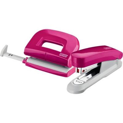 Novus NOVUS OFFICE Heftgerät und Locher 020-1875 Halbstreifen 15 Blatt Pink Nr. 10 Metall, Kunststoff 2 Stück