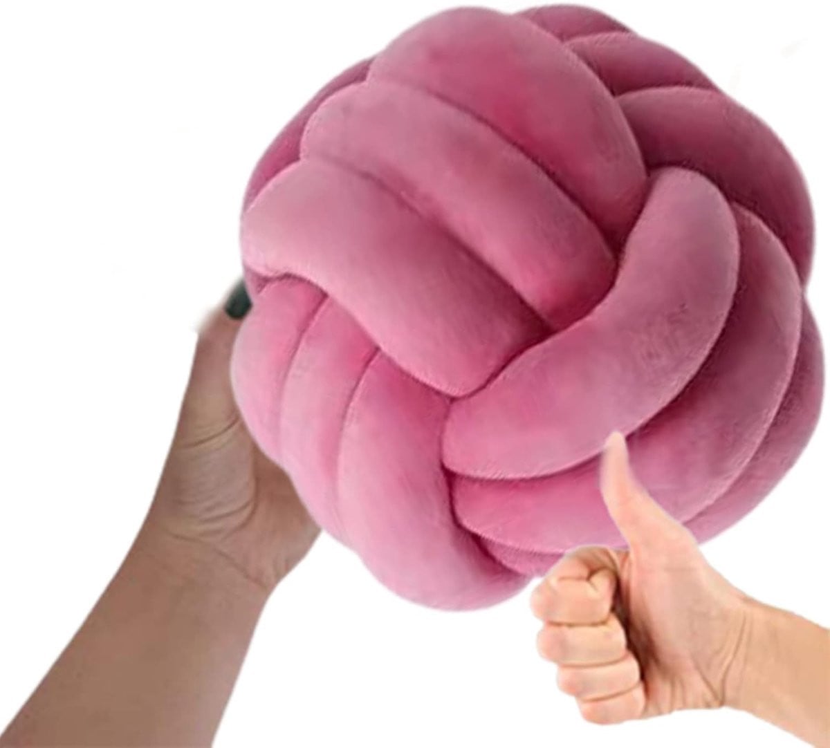 Handgemaakte Geknoopte Kussenbal Decoratief Kussen Roze - 20 cm