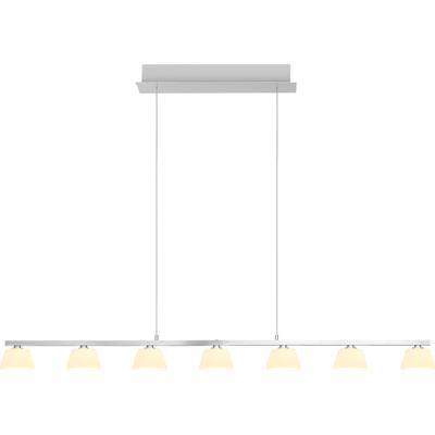 LED Pendelleuchte "JANE", weiß (aluminiumfarben matt), 7, 1 Stk., HELL HÖLLISCH GUTES LICHT, Leuchten, Tastdimmer, Dim to warm, Stufenlos höhenverstellbar, LED Pendelleuchte