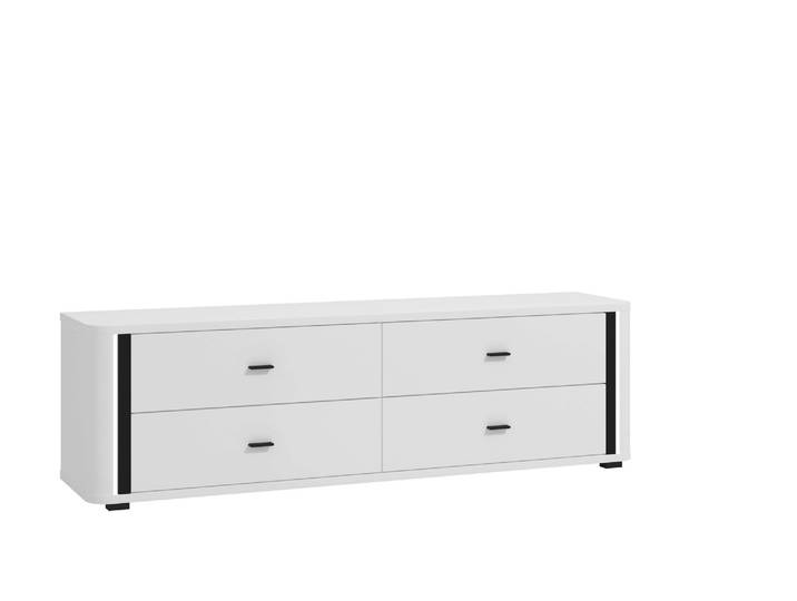 TV-Bank HOME AFFAIRE York, TV-Kommode, TV-Schrank, TV-Bank , schwarz (opaque weiß, schwarz), B:176,5cm H:52cm T:40cm, Sideboards, TV-Bank, mit 4 geräumigen Schubladen, Breite 176,5 cm, wandmontage