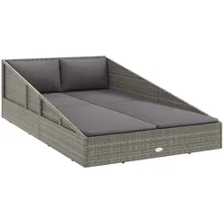 vidaXL Gartenbett Grau 110x200 cm Poly Rattan