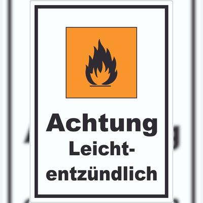 HB-Druck Aufkleber Gefahrensymbol Leichtentzündlich Flamme A5 (148x210mm)