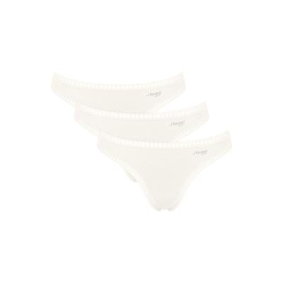 String SLOGGI "String GO Crush String C3P 3er Pack", Damen, Gr. L, weiß, Obermaterial: 95% Baumwolle CO. 5% Elasthan EL., Unterhosen String