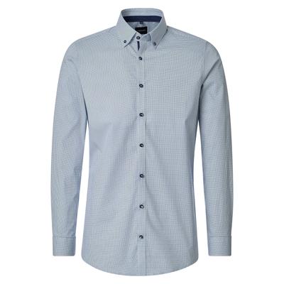 Businesshemd VENTI "VENTI Businesshemd Langarm Print", Herren, Gr. 40, Normalgrößen, blau, Hemden