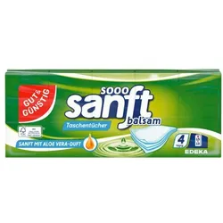 Gut & Günstig 15er-Pack Taschentücher 4-lagig »balsam« 15x10ST grün