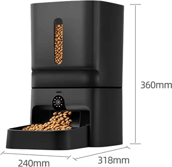 Inspire Curations SmartServe 7L WiFi Automatic Pet Feeder With Camera & Voice Control 7l Black Feeder