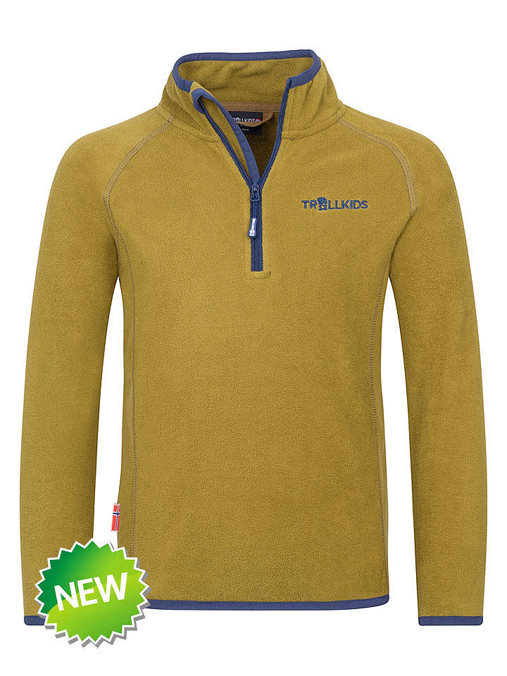 Trollkids Fleecepullover "Nordland" in Khaki - 140