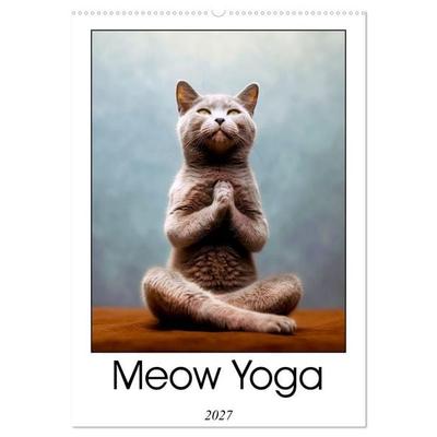 Meow Yoga (Wall Calendar 2027 DIN A2 portrait), CALVENDO 12 Month Wall Calendar