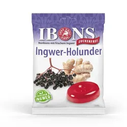 IBONS Ingwer Holunder o.Zucker Tüte Lutschbonbons 75 g