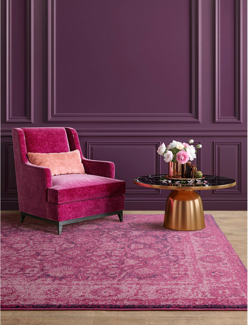 Langley Street Ralph Vintage Bordered Pink Area Rug Pink Rectangle 160 x 230 cm