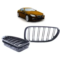 Sportgrill Kühlergrill Doppelsteg passend für BMW 6er F12 / F13 11-18 Hochglanz schwarz