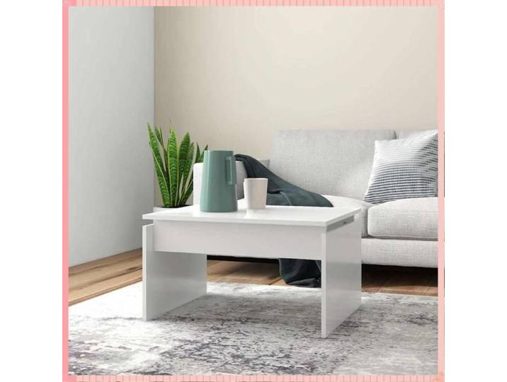 table basse - 68x50x38cm - Escamotable et Pratique - Multifonction et Pratique - Intelligent et Moderne - Blanc - Pour Salon