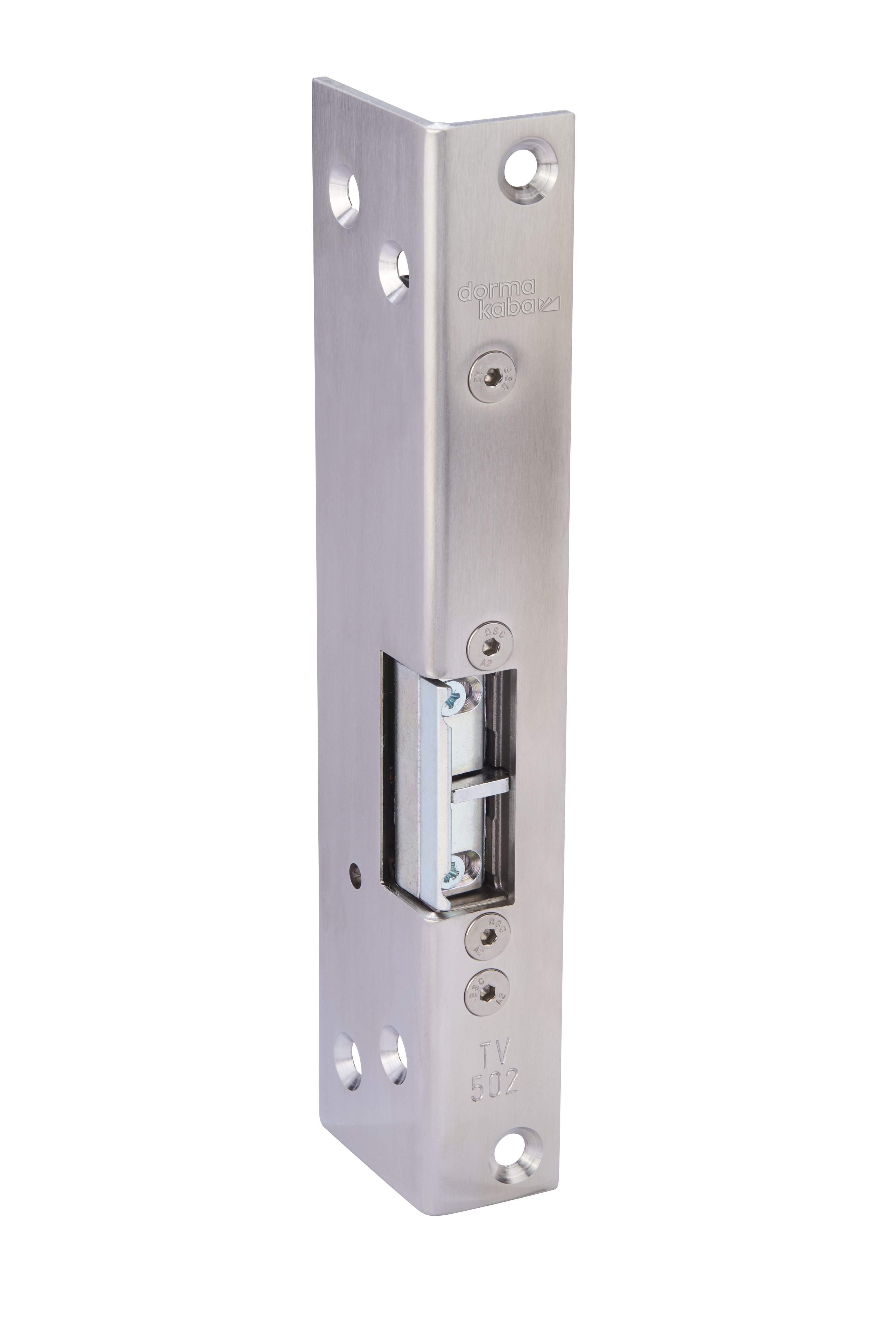 dormakaba Fluchttüröffner, 24V DC, DIN Rechts TV 502 DCW, mit Winkelschließblech, 25x32x250mm, ER asymmetrisch, einflügelig 15151224