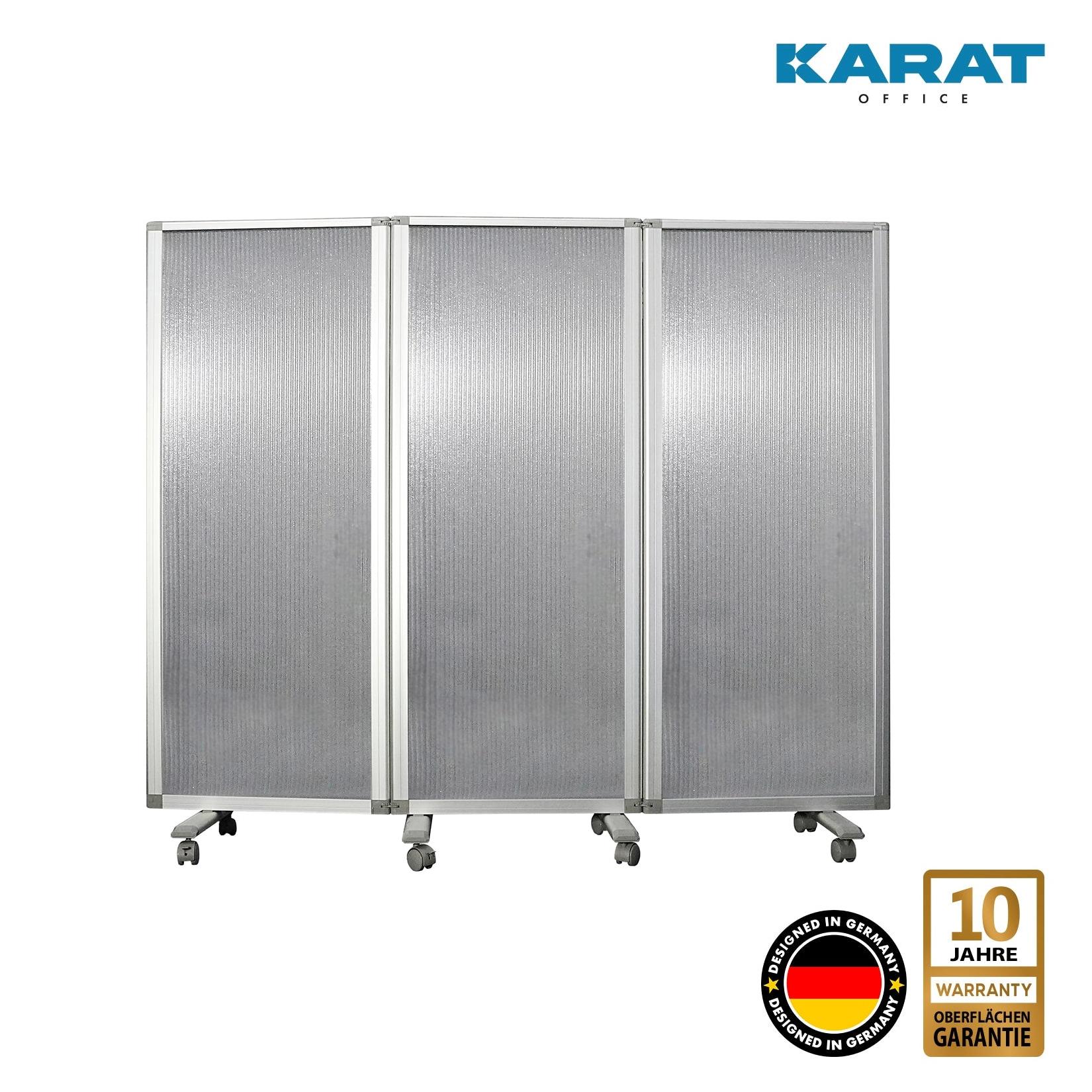 Karat office Doppelseitige Trennwand 3-teilig Semi-Transparent
