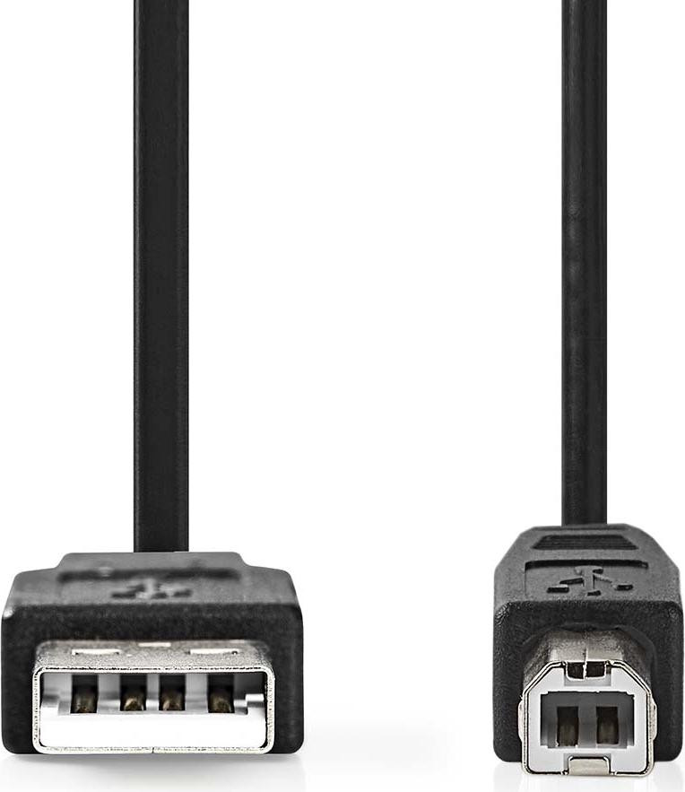Nedis USB 2.0 Kabel, USB A naar USB B, 2 meter, zwart