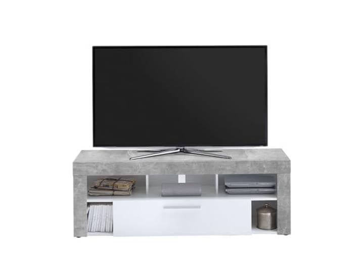 FMD Möbel, 271-001E Vibio 1 Lowboard, Spanplatte, Beton / Weiß, Maße 150.0 x 52.8 x 40.0 cm (BHT)