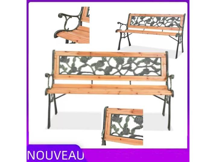 Banc de jardin en bois CHAUD JID - 122 cm - Belle apparence