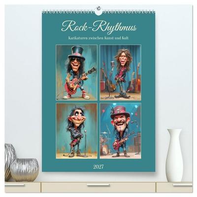 Rock-Rhythmus. Karikaturen zwischen Kunst und Kult (hochwertiger Premium Wandkalender 2027 DIN A2 hoch), Kunstdruck in Hochglanz