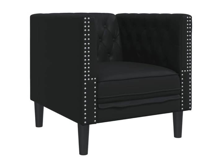 (Promo 2026)Fauteuil Chesterfield 1 PLACE - Fauteuil Relax/Chambre - noir similicuir 1580966