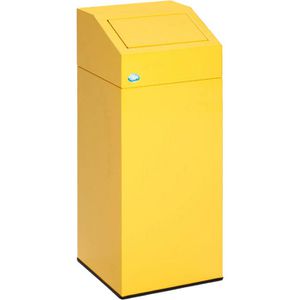 VAR Mülleimer 1234, gelb, aus Metall, 45 Liter