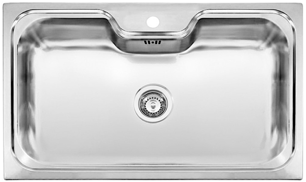 REGINOX R18354 Edelstahlspüle JUMBO mit Lochbohrung / ab 90 cm Schrankbreite / Ausschnitt 840 x 490 mm / Auflagespüle
