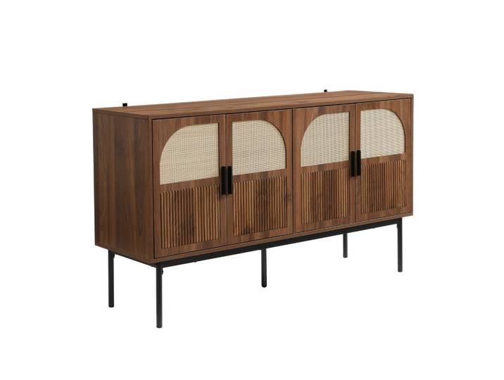 Modfu Kommode aus MDF 140x40x80cm in Natur mit Rattan-Optik, Naturfarben, 140x80x40 cm, Kleinmöbel, Kommoden, Kommoden