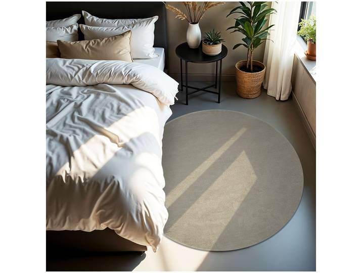 Kurzflorteppich Soft Zone - Ø 120 cm, Sand