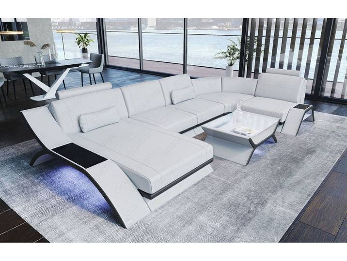 Designsofa Calabria U-Form aus Leder