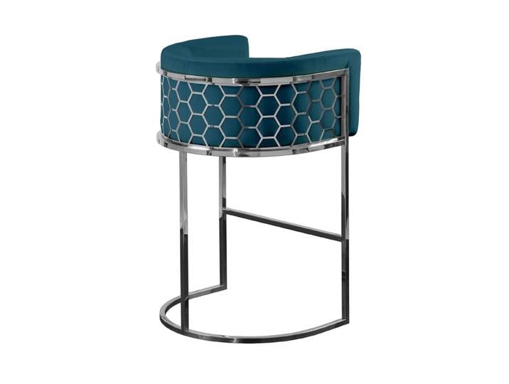 Alveare Thekenhocker - Silber - Pfauenblau