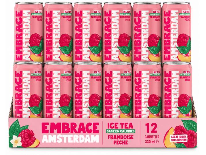 EMBRACE LONDON Eau pétillante Citron-Framboise Pack 12x33cl