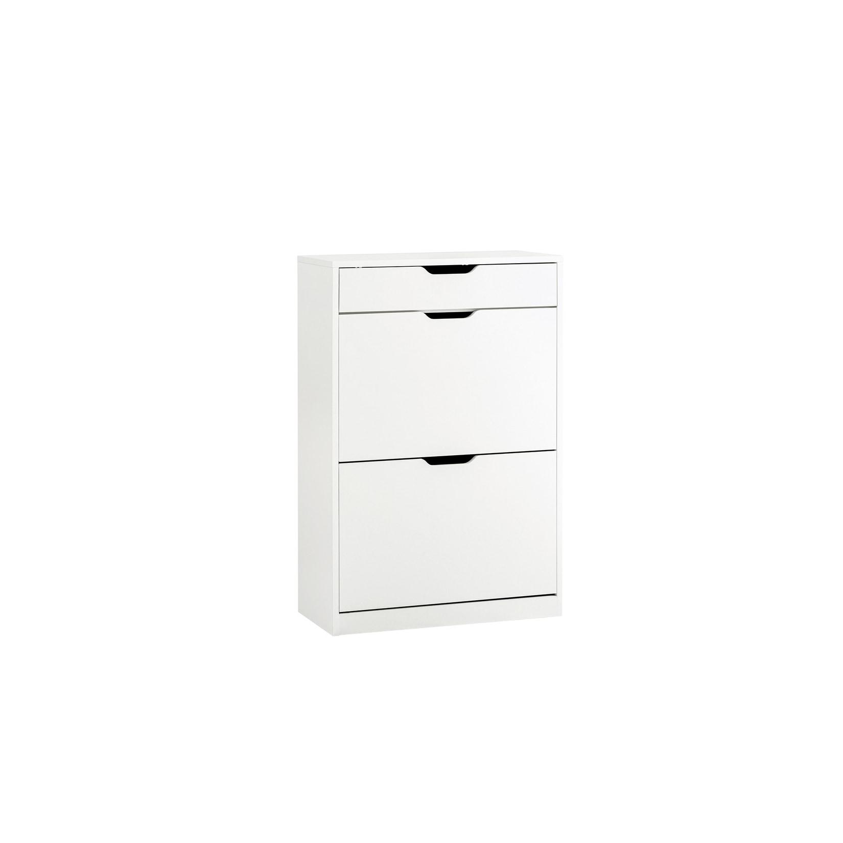 SoBuy Schuhschrank mit 1 Schublade Weiß 60x30x90cm Funktional