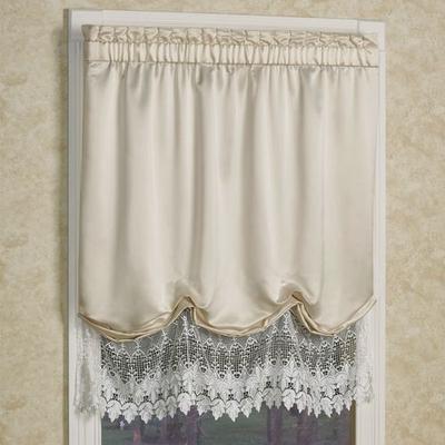 Touch of Class Trousseau Lace Balloon Shade 56 x 63, 56 x 63, Ivory