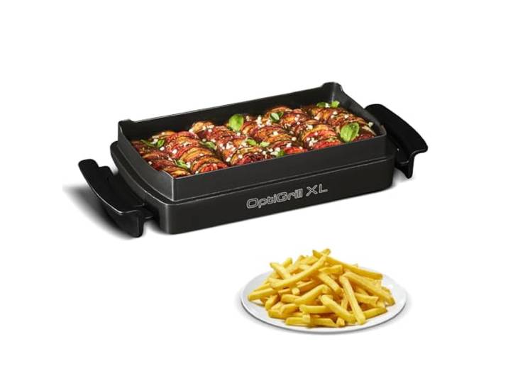 Tefal OptiGrill+ XL Backschale, geeignet für alle OptiGrill+ XL Modelle, 2 Liter Fassungsvermögen, antihaftbeschichtete Aludruckguss-Form, Portionen 4 bis 6, Schwarz, XA7278