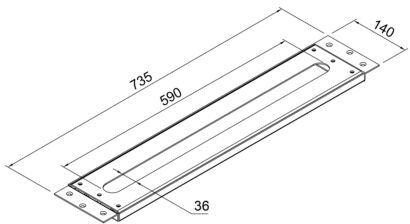 Steinberg Serie 100 Montageplatte 1009411 für alle Waschtisch- und Wannenstandarmaturen