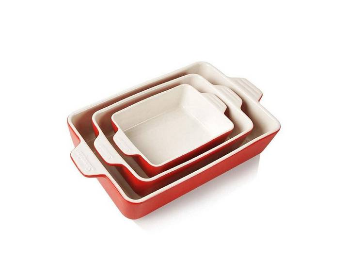 LuxusKollektion Auflaufform Auflaufform Rechteckig Rosa 30x20x7cm, Keramik, (1-St)