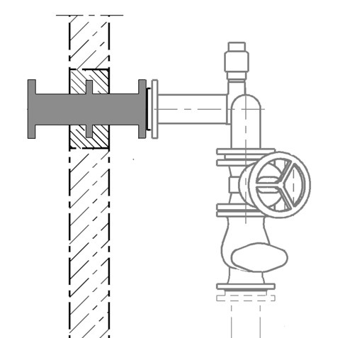 Jung Pumpen S-Zubehör Wanddurchführung R Dn80, Pe JP45559